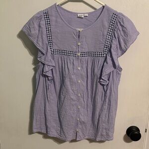 GAP Women's Light Purple Ruffle Blouse womens‎ size small